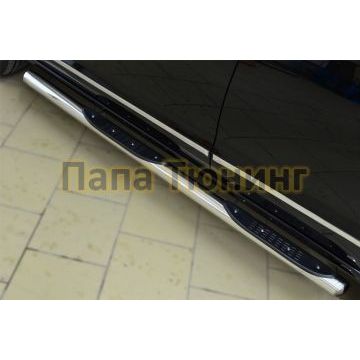 Пороги труба с накладками d76 вариант 3 РусСталь для Great Wall Hover H6 2013-2015