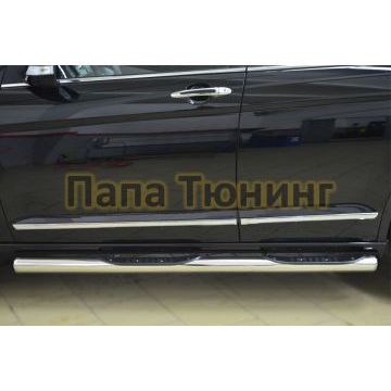 Пороги труба с накладками d76 вариант 3 РусСталь для Great Wall Hover H6 2013-2015