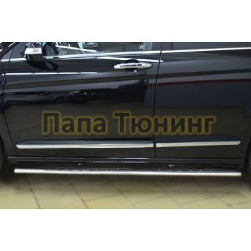 Пороги труба овальная с проступью 75х42 мм РусСталь для Great Wall Hover H6 2013-2015