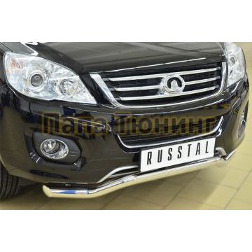 Защита переднего бампера d57 РусСталь для Great Wall Hover H6 2013-2015