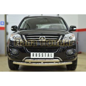 Защита передняя двойная 75-42 мм дуга РусСталь для Great Wall Hover H6 2013-2015
