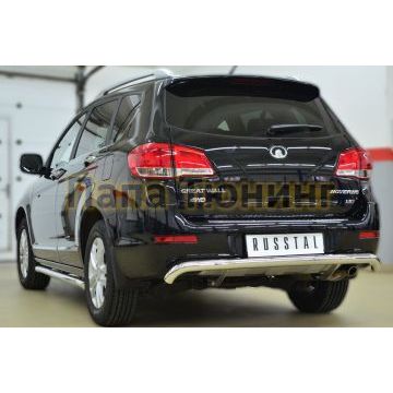 Защита заднего бампера d57 секции волна РусСталь для Great Wall Hover H6 2013-2015