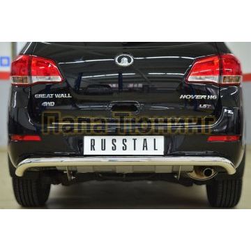 Защита заднего бампера d57 секции волна РусСталь для Great Wall Hover H6 2013-2015