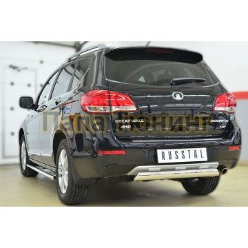 Защита заднего бампера овальная 75х42 мм дуга РусСталь для Great Wall Hover H6 2013-2015