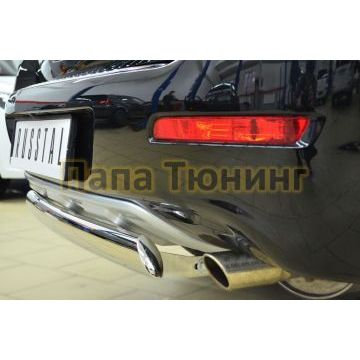 Защита заднего бампера овальная 75х42 мм дуга РусСталь для Great Wall Hover H6 2013-2015