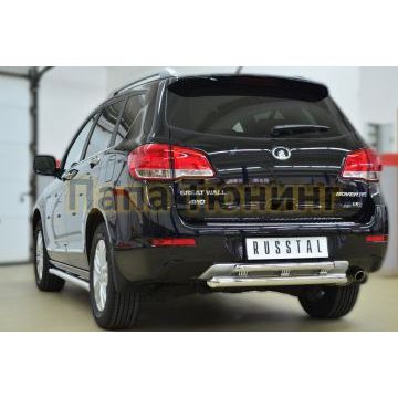 Защита задняя двойная d57-d42 дуга РусСталь для Great Wall Hover H6 2013-2015