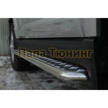 Пороги с площадкой алюминиевый лист d42 РусСталь для Great Wall Hover H3 2014-2017