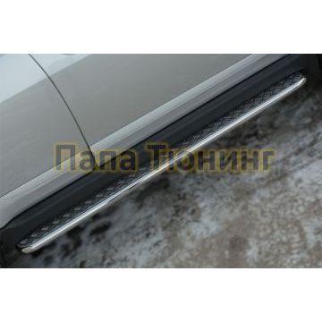 Пороги с площадкой алюминиевый лист d42 РусСталь для Great Wall Hover H3 2014-2017