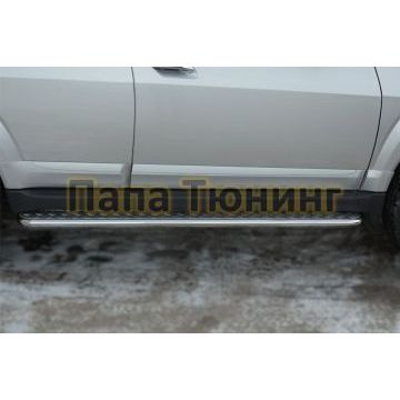 Пороги с площадкой алюминиевый лист d42 РусСталь для Great Wall Hover H3 2014-2017