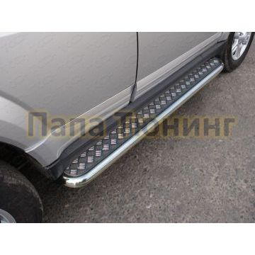 Пороги с площадкой алюминиевый лист 42 мм ТСС для Great Wall Hover H3 New 2014-2015 Пороги с площадкой алюминиевый лист 42 мм ТСС для Great Wall Hover H3 New 2014-2015