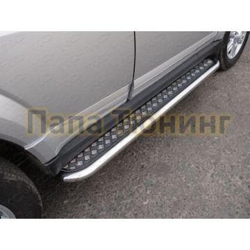 Пороги с площадкой алюминиевый лист 60 мм ТСС для Great Wall Hover H3 New 2014-2015 Пороги с площадкой алюминиевый лист 60 мм ТСС для Great Wall Hover H3 New 2014-2015