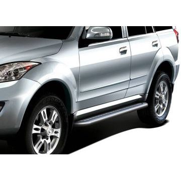 Пороги с площадкой нержавеющий лист 57 мм Rival для Great Wall Hover H3/H5 2011-2015