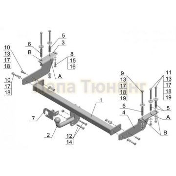 Фаркоп Avtos для Great Wall Hover M2 2013-2015