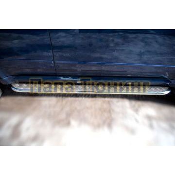 Пороги с площадкой алюминиевый лист 42 мм РусСталь для Great Wall Hover H5 2011-2015