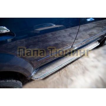 Пороги с площадкой алюминиевый лист 42 мм РусСталь для Great Wall Hover H5 2011-2015