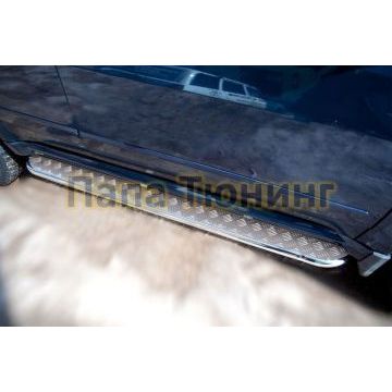 Пороги с площадкой алюминиевый лист 42 мм РусСталь для Great Wall Hover H5 2011-2015
