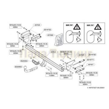 Фаркоп Brink шар A для Nissan Qashqai 2007-2014