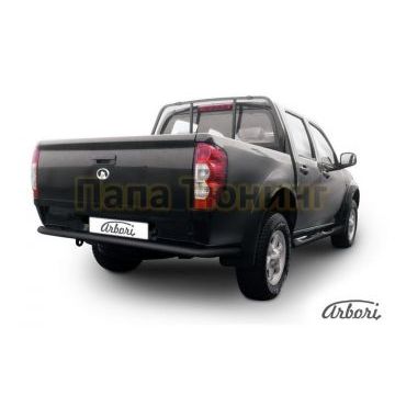 Защита заднего бампера чёрная сталь 57 мм Slitkoff для Great Wall Wingle 5 2011-2015