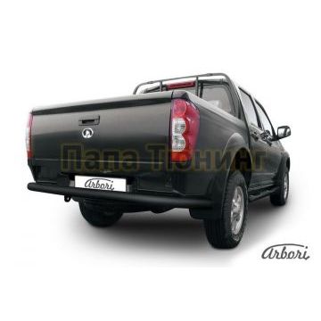 Защита заднего бампера чёрная сталь 76 мм Slitkoff для Great Wall Wingle 5 2011-2015