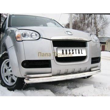 Защита передняя двойная d76-d42 дуга РусСталь для Great Wall Wingle 3 2007-2013