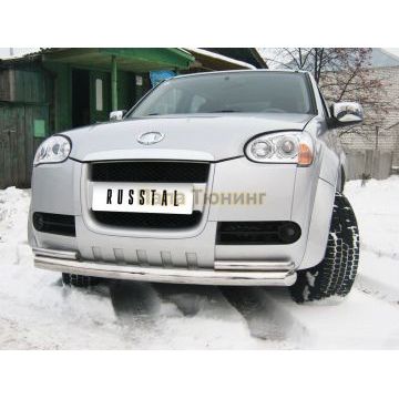 Защита передняя двойная d76-d42 дуга РусСталь для Great Wall Wingle 3 2007-2013