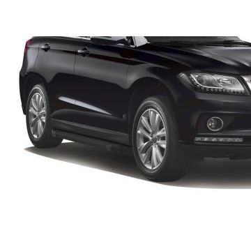 Пороги алюминиевые Rival Black Start для Haval H2 2014-