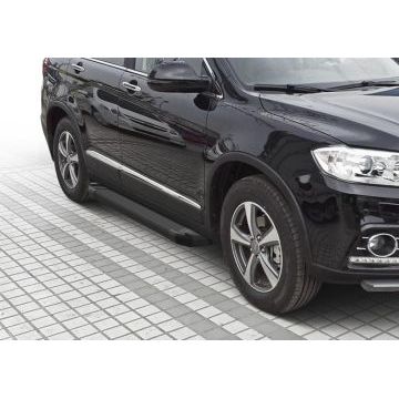 Пороги алюминиевые Rival Black Start для Haval H6 2014-