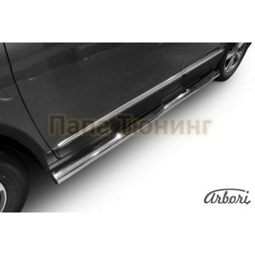 Пороги труба с накладками 76 мм Slitkoff для Haval H6 2014- Пороги труба с накладками 76 мм Slitkoff для Haval H6 2014-