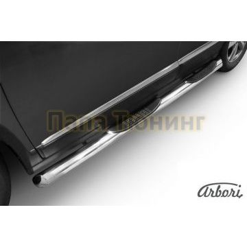 Пороги труба с накладками со скосами 76 мм Slitkoff для Haval H6 2014- Пороги труба с накладками со скосами 76 мм Slitkoff для Haval H6 2014-