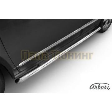 Защита штатных порогов труба со скосами 57 мм Slitkoff для Haval H6 2014- Защита штатных порогов труба со скосами 57 мм Slitkoff для Haval H6 2014-