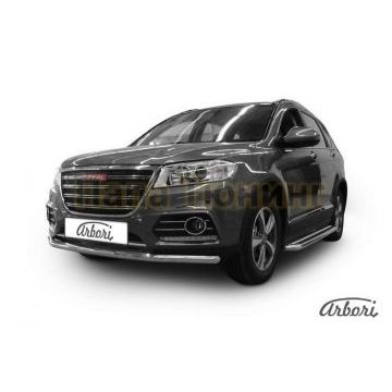 Защита переднего бампера 57 мм Slitkoff для Haval H6 2014-