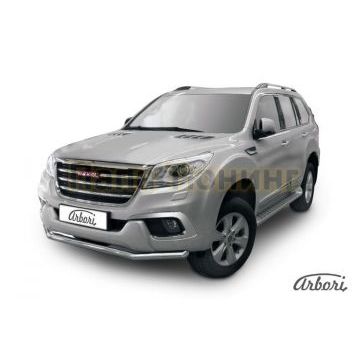 Защита переднего бампера 57 мм Slitkoff для Haval H9 2015-2024 Защита переднего бампера 57 мм Slitkoff для Haval H9 2015-2024