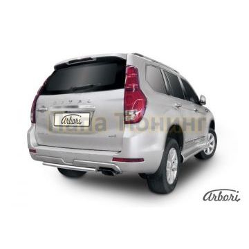 Защита заднего бампера короткая 57 мм Slitkoff для Haval H9 2015-2024