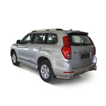 Защита задняя двойные уголки 76-42 мм Rival для Haval H9 2015-