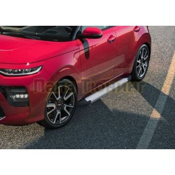 Пороги алюминиевые Rival Start для Kia Soul 2019-/Kia Seltos 2019-