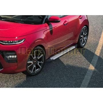 Пороги алюминиевые Rival BMW-Style V2 для Kia Soul 2019-/Kia Seltos 2019-