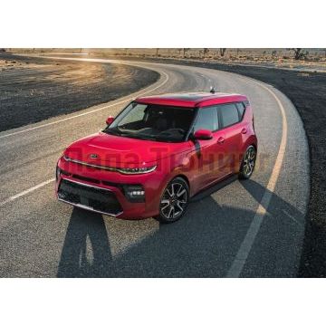 Пороги алюминиевые Rival Black-Premium для Kia Soul 2019-/Kia Seltos 2019-