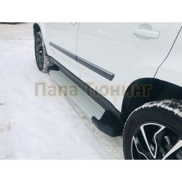 Пороги алюминиевые Rival Start для Great Wall Hover H3/H5/DW Hower H3/Haval H5 2010-2024