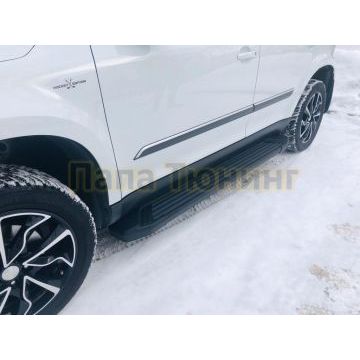 Пороги алюминиевые Rival Black Start для Great Wall Hover H3/H5/DW Hower H3/Haval H5 2010-2024