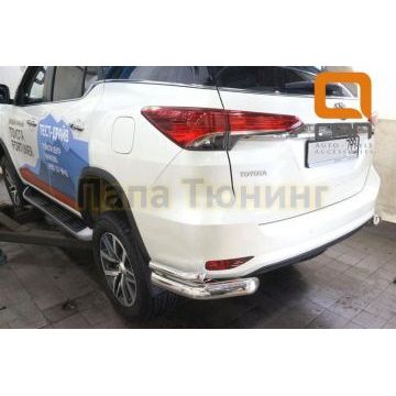 Защита задняя двойные уголки 76-42 мм для Toyota Fortuner 2017-