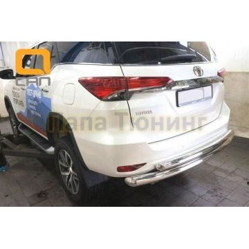 Защита заднего бампера двойная 76-60 мм для Toyota Fortuner 2017- Защита заднего бампера двойная 76-60 мм для Toyota Fortuner 2017-