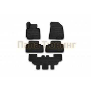 Коврики 3D в салон полиуретан 5 штук на 7 мест Element для Kia Carens 2013-