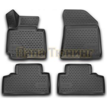 Коврики 3D в салон полиуретан 4 штуки на 5 мест Element для Kia Carens 2013-