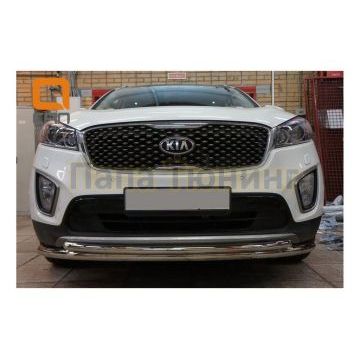 Защита передняя бампера двойная 60-42 мм CAN Otomotiv для Kia Sorento Prime 2015-2017