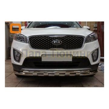 Защита передняя двойная Shark 60-42 мм CAN Otomotiv для Kia Sorento Prime 2015-2017