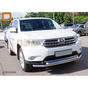 Защита передняя двойная 60-60 мм CAN Otomotiv для Toyota Highlander 2010-2014 Защита передняя двойная 60-60 мм CAN Otomotiv для Toyota Highlander 2010-2014