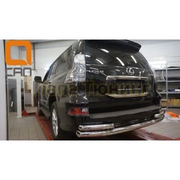 Защита задняя с уголками 76-60 мм CAN Otomotiv для Lexus GX-460 2014-