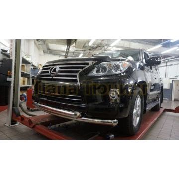 Защита передняя двойная 76-76 мм CAN Otomotiv для Lexus LX-570 2012-2015