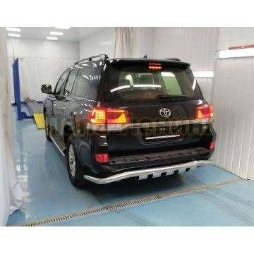 Защита заднего бампера Shark широкая 76-42 мм CAN Otomotiv для Toyota Land Cruiser 200/Lexus LX 570 2015-