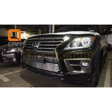 Накладка решётки переднего бампера нижняя 16 мм CAN Otomotiv для Lexus LX-570 Sport 2014-2019